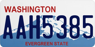 WA license plate AAH5385