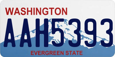 WA license plate AAH5393