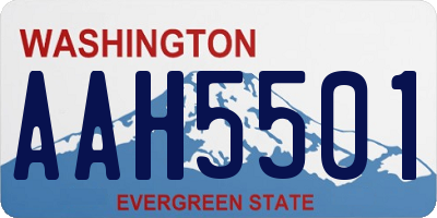 WA license plate AAH5501