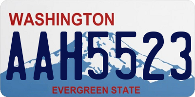 WA license plate AAH5523