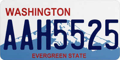 WA license plate AAH5525