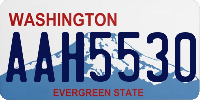 WA license plate AAH5530