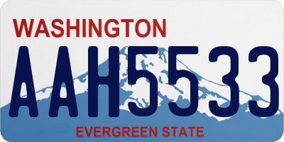 WA license plate AAH5533