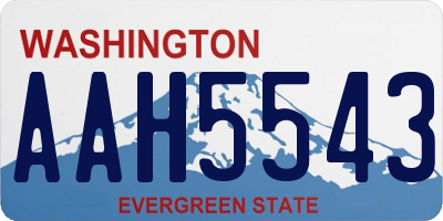 WA license plate AAH5543