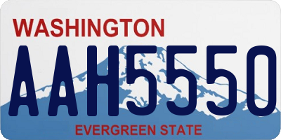 WA license plate AAH5550
