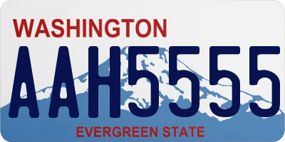 WA license plate AAH5555