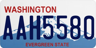 WA license plate AAH5580