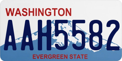 WA license plate AAH5582