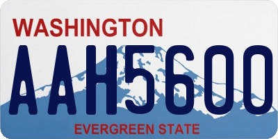 WA license plate AAH5600