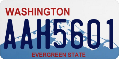 WA license plate AAH5601