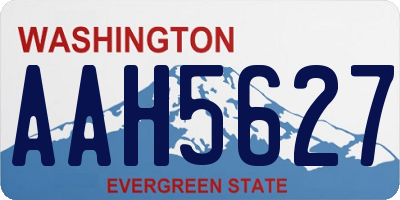 WA license plate AAH5627