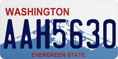 WA license plate AAH5630