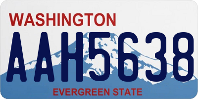 WA license plate AAH5638