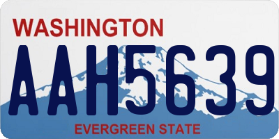 WA license plate AAH5639