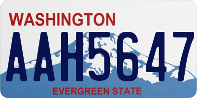 WA license plate AAH5647