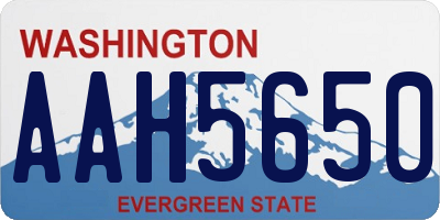 WA license plate AAH5650