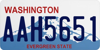WA license plate AAH5651