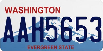 WA license plate AAH5653