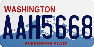 WA license plate AAH5668