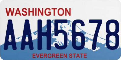 WA license plate AAH5678