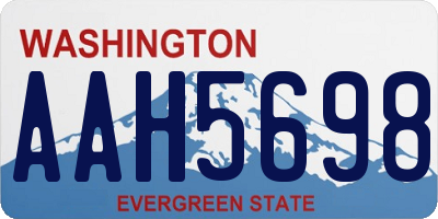 WA license plate AAH5698