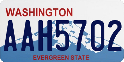 WA license plate AAH5702