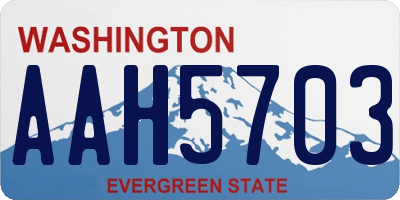 WA license plate AAH5703