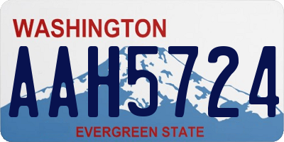 WA license plate AAH5724