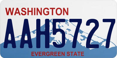 WA license plate AAH5727