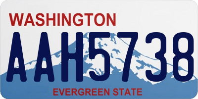 WA license plate AAH5738