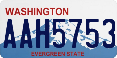 WA license plate AAH5753