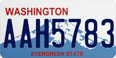 WA license plate AAH5783