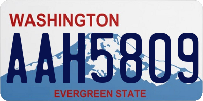 WA license plate AAH5809
