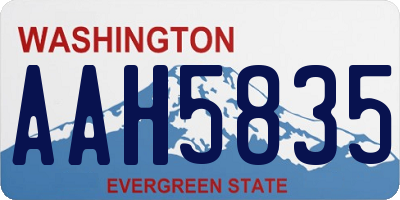WA license plate AAH5835