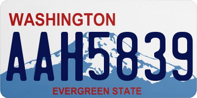 WA license plate AAH5839