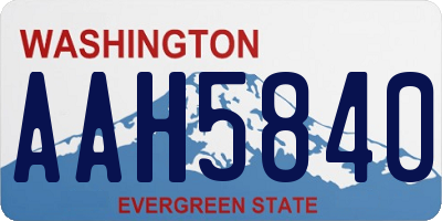 WA license plate AAH5840