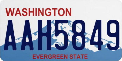 WA license plate AAH5849