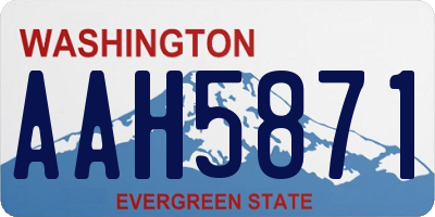 WA license plate AAH5871