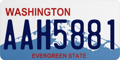 WA license plate AAH5881