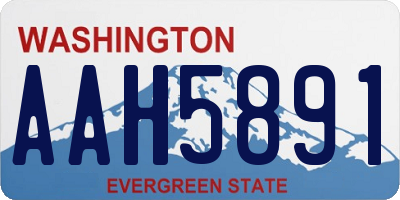 WA license plate AAH5891