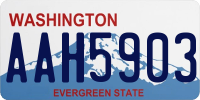 WA license plate AAH5903