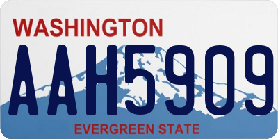 WA license plate AAH5909