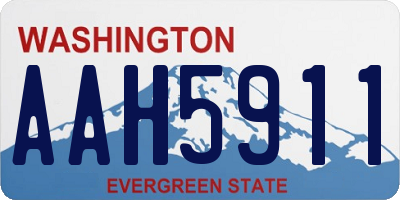 WA license plate AAH5911
