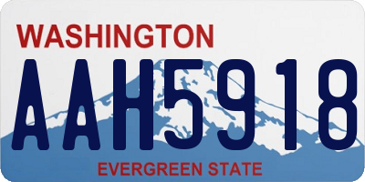 WA license plate AAH5918