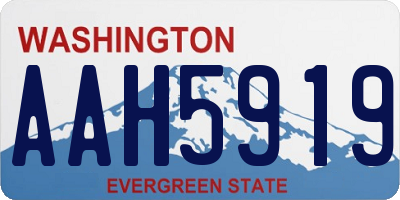 WA license plate AAH5919