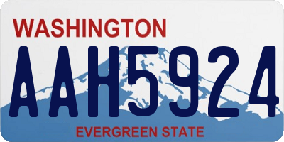 WA license plate AAH5924