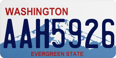 WA license plate AAH5926