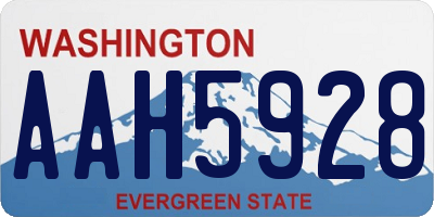 WA license plate AAH5928
