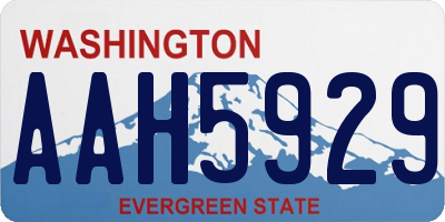 WA license plate AAH5929