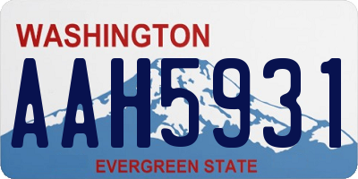 WA license plate AAH5931